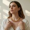 Golden Grace, Antique Drop Choker Necklace with Matching Earrings.