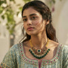 Royal Emerald Radiance – Antique Emerald Necklace with Matching Earrings