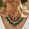 Royal Emerald Radiance – Antique Emerald Necklace with Matching Earrings