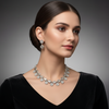 Oxidized Silver Lightweight Leaf & Floral Necklace Set