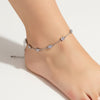 Square Stone Silver Anklet