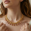 Golden Grace, Antique Drop Choker Necklace with Matching Earrings.