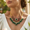 Royal Emerald Radiance – Antique Emerald Necklace with Matching Earrings