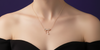 Sparkling Rose Gold Bow Necklace