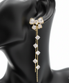Crystal Bow Tassel Earrings