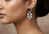 Purple Leaf Drop Earrings