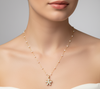 Pearl Chain & Flower Pendant Necklace