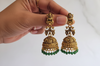 Antique Gold Temple green Jhumka Earring