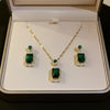 Gold Plated Emerald Statement Set