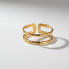 Gold Plated Double Band Adjustable Ring