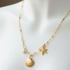 Golden Seashell  Charms Necklace
