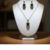 Gold Plated Emerald Statement Set