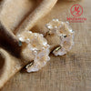Pearl Flower Hoop Earrings
