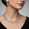 Oxidized Silver Lightweight Leaf & Floral Necklace Set
